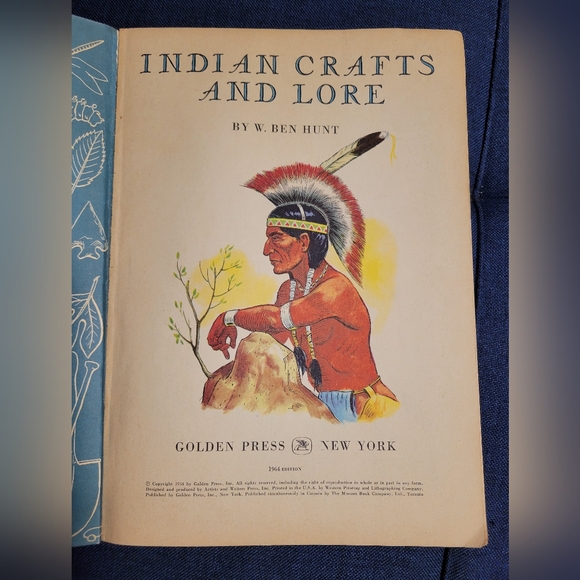 Indian Crafts and Lore W Ben Hunt Golden Press 1964 Moccasins Buckskin Beadwork - Picture 3 of 13
